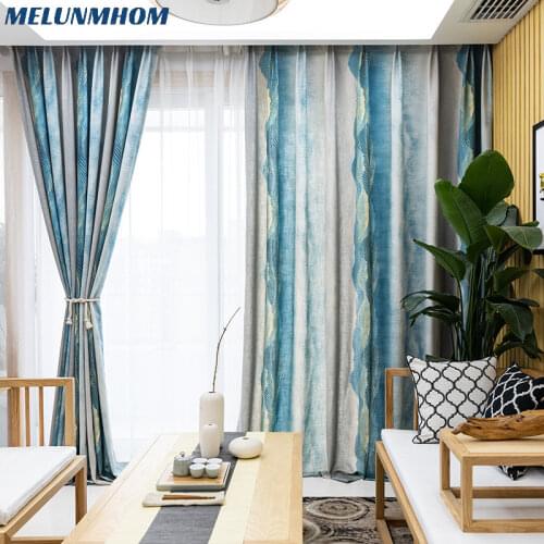 Limited Rushed Yarn Dyed Curtains Chinese Style Thicken Cotton For Living Room Ink Painting Treatments Curtain For Bedroom