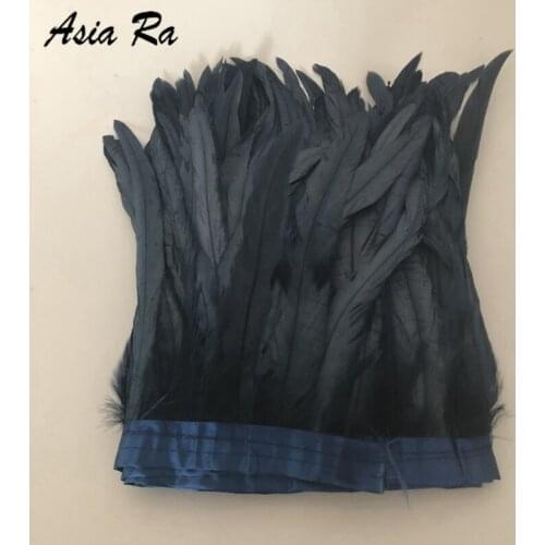 Wholesale 10 Meters Dyed Rooster Feather Trim 20-25CM Chicken Ribbon DIY Clothing Dress Sewing Accessories feathers for Crafts