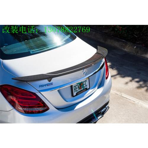 Fit for Mercedes Benz C class W205 14-17 RENNTECH RENNTECH fin tail carbon fiber spoiler wing