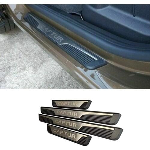 Welcome Pedal For Renault Captur 2021 Door Sill Scuff Plate Trim Threshold Pedal Entry Guard Stickers Car Accessories 4PCS