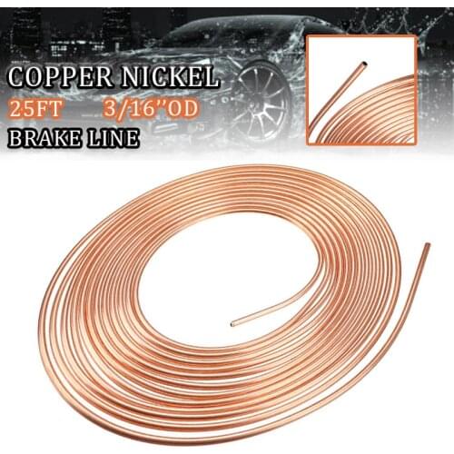 Mosquito Coil Brake Pipe 25ft 7.62m Roll Tube Coil of 3/16" OD Copper Nickel Brake Pipe Hose Line Piping Tube Anti-rust