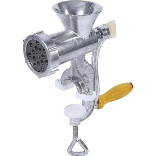 Aluminium Alloy Hand Operate Manual Meat Grinder Sausage Beef Mincer Table Restaurant Kitchen Home Tool