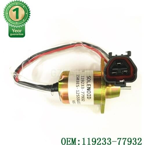 High Quality Fuel Shutdown Diesel Shut Off Solenoid For Komatsu PC55 OEM 119233-77932 11923377932