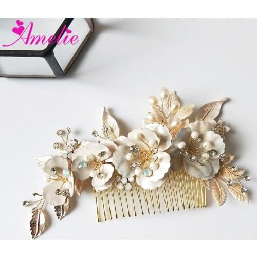 Wedding Hairpiece Freshwater Pearl Flower Bridal Hair Comb Bobby Pins Hair Accessories