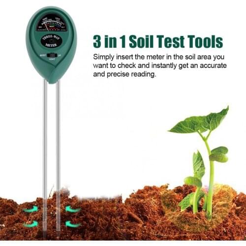 Soil Tester 3-in-1 Soil Test Kit Moisture/Light/pH Meter for Garden Plants Flowers Moist Tester