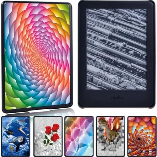 For Amazon Kindle Paperwhite(5th/6th/7th/10th Gen)/Kindle 10th Gen 2019/8th Gen 2016 6 Inch Printed Ultra-thin Tablet Case+pen