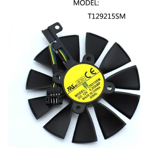 Graphics Card Cooling Fan 4pin/6pin T129215SU T129215SM Video Card Cooler Fans for ASUS Strix GTX 1060 1070 1080 Accessories