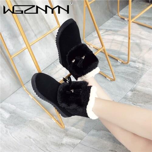 WGZNYN Winter 2020 Women Boots Winter Ankle Boots Female Non Slip Snow Boots Platform Botas Mujer Warm Plush Shoes Woman Shoes