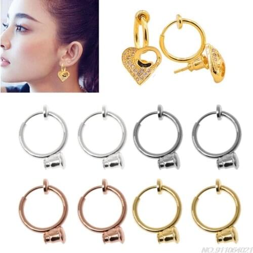 1 Pair Clip On Hoop Earring Converters No-pierced Turn Any Stud Into A Clip-On N16 20 Dropshipping