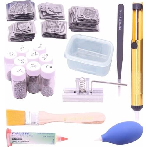 110pcs BGA Reballing Directly Heat Stencils Solder Paste Balls Station BGA Reballing kit For SMT Rework Repair