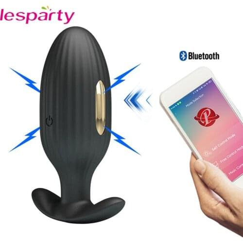 2020 Bluetooth APP Electric Shock Clitoral G Spot Vibrator Butt Plugs Vibrating Anal Dildo Anus Dilator Sex Toys For Couples