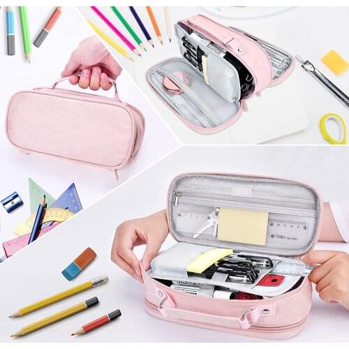 2021 Colorful Large-capacity Pencil Box Fold Canvas Stationery Storage Bag Simplicity Pencil Bag For School Box Pencils Pouch