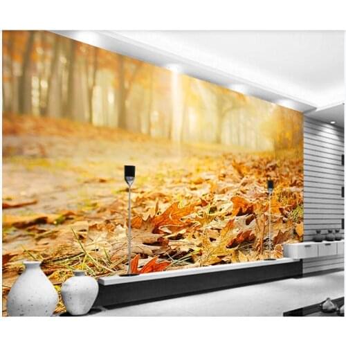 Custom photo 3d wallpaper Golden autumn maple leaves beautiful scenery living room decor 3d wall murals wallpaper for walls 3 d