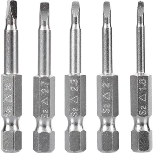 High Quality S2 material 5pcs 50mm Triangular screw bits Magnetic U-shaped magnetic screwdriver bits Hand Tool Set
