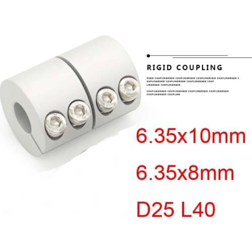 6.35x8mm 10 D25 L40 aluminum rigid coupling solid coupling servo motor engraving machine butt-muff coupling large torque coupler