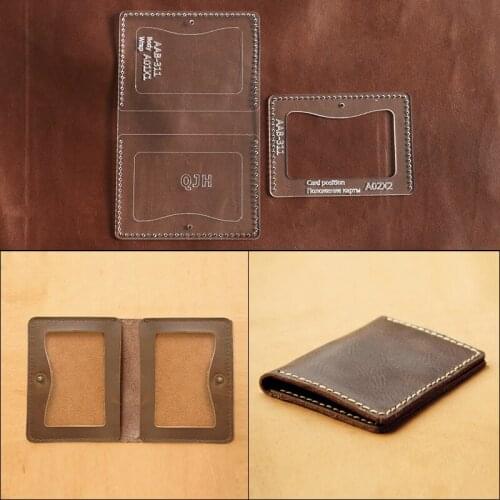 8cm*10.5cm Mens Wallet Making Stencil Clear Acrylic Template Sewing Pattern DIY Leather Bag Design Mould Supplies