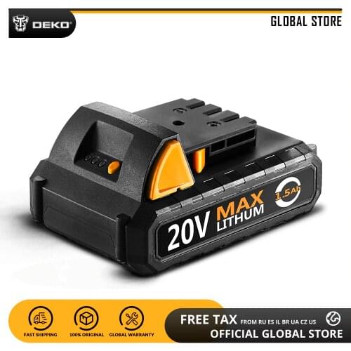 DEKO Battery20V-Y 20V MAX 1500mAh Lithium Ion Battery for GCD20DU2 Cordless Drill Replaceable Battery Pack