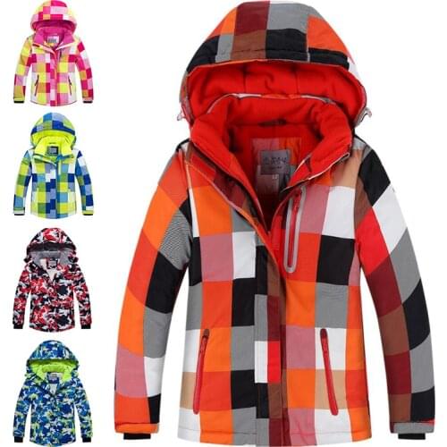 Kids Winter Jackets Children Waterproof Windproof Hooded Warm Outwear Coat Boys Girls Cotton Thick Outdoor Sports Jackets Suit