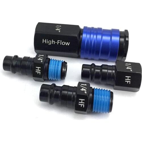 Dynamic Power 8 Pieces 1/4" NPT High Flow Aluminum Coupling Connector Quick Release Pneumatic Parts Plug Socket Connect