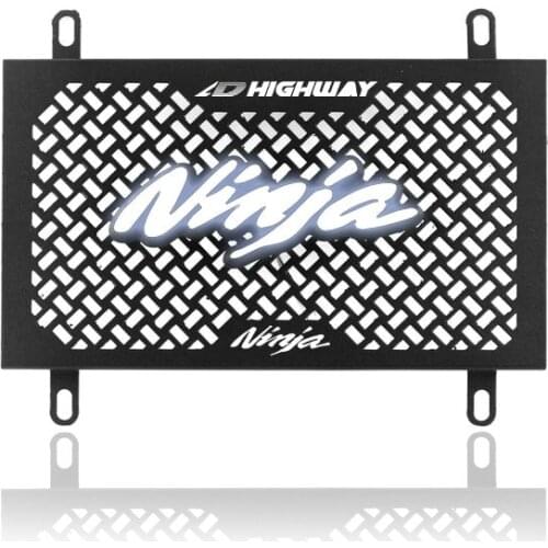 For KAWASAKI NINJA 250 EX300 300 LED Light Bumb Motorcycle Radiator Grille Cover Guard Aluminum Oil Cooler Protection Protetor