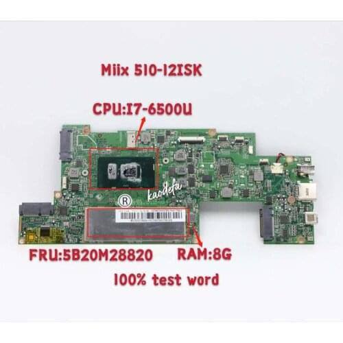 For Lenovo Tablet (Ideapad) Miix510-12isk/Miix/510-12isk CPU I7 6500u-8g-Ram/FRU 5B20M28820 100%Test-Work