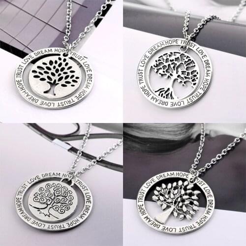 Tree Of Life Necklace Chain Pendant Vintage Men Women Jewelry Choker Statement Necklaces Souvenirs Charm Gifts