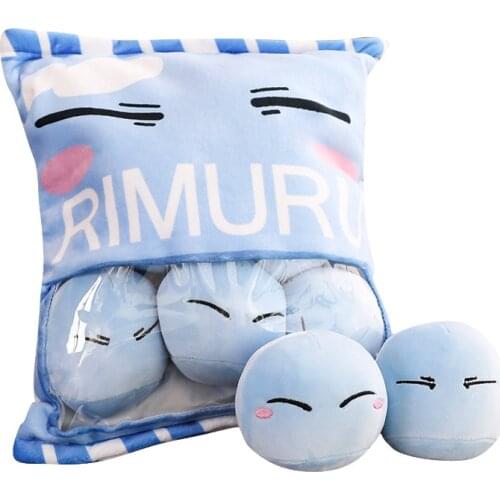 Two-dimensional Q Version Pillow Anime That Time I Got Reincarnated As A Slime Rimuru Tempest Cosplay Props Plush Stuffed Doll