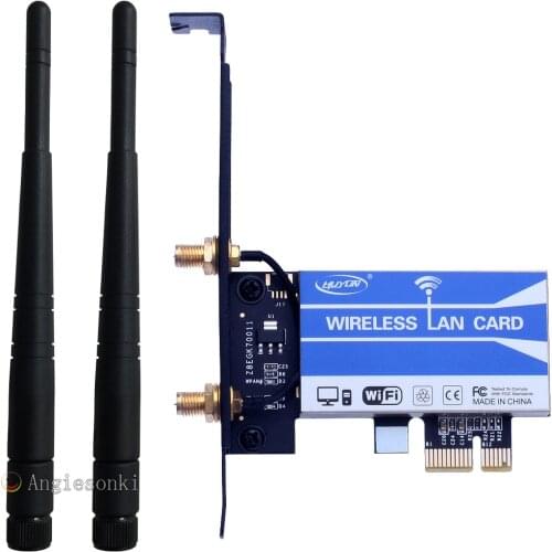 DW1510 300M 802.11n 2.4/5G Pci-e 1X~16X PC 6DB Antenna X2 Desktop WIFI WLAN CARD NETWORK ADAPTER BCM94322HM8L for Win 7/8 os XP