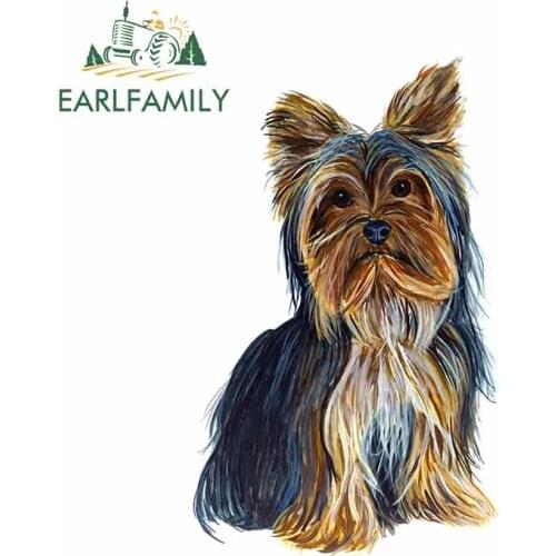 EARLFAMILY 13cm x 8.2cm YORKSHIRE YORKIE TERRIER DOG LOVER AUTO BOAT RV WINDOW VINYL DECAL STICKER ART Car Stickers