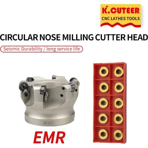 EMR 5R50/EMRW 6R50/TRS 6R50/TR200 5R50 4T Face Milling Cutter Holder CNC Lathe Machine Tool for RPMW Round carbide Inserts