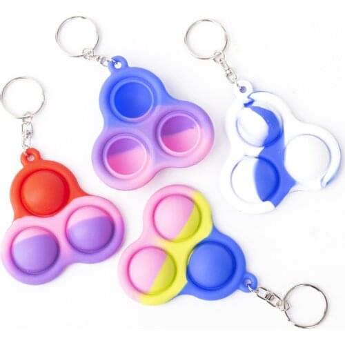 Fidget Simple Dimple Toy Keychain Fat Brain Toys Stress Relief Hand Toys for Kids Adults Early Educational Toy Fidget Keychain