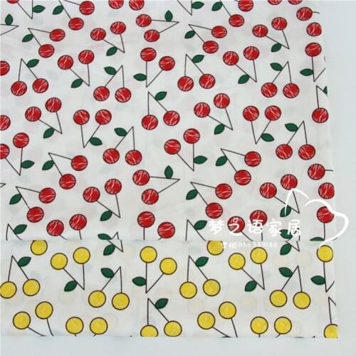 Cherry Printed Cotton Fabric DIY Sewing Craft Handmade Pillow Baby Dress Patchwork Quilting Fat Quarters Clothes Tissus Tilda