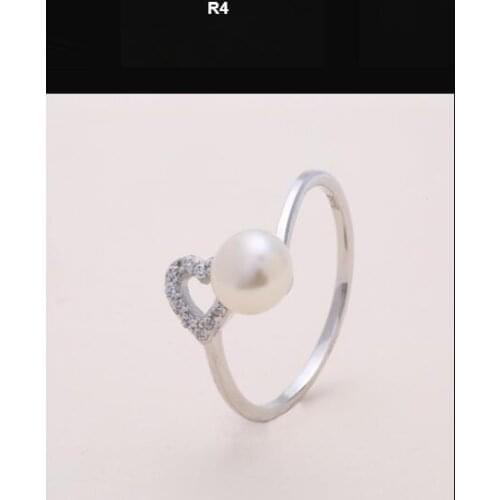 Stering Sliver Ring Mounts DIY pearl rings adjustable all size rings 925 sliver drilled pearls bulk price