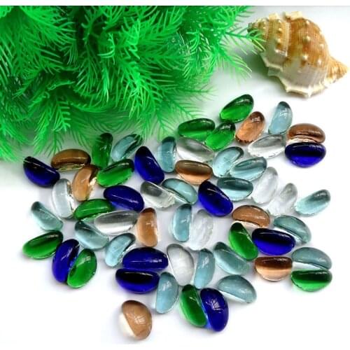 Aquarium Landscaping Stone Aquarium Landscaping Bottom Stone Blue Cashew Nut Glass Bead Stone Paving Decorative Crystal Stone