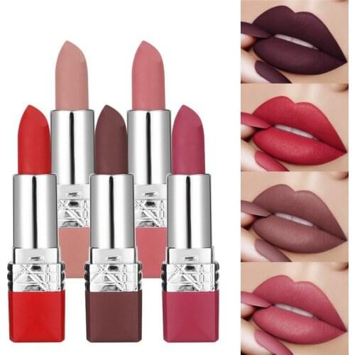 10 Color Mini Lipstick Red Velvet Misty Red Natural Matte Lip Cosmetic Lasting Moisturizing Not Dry Lip Makeup Sample