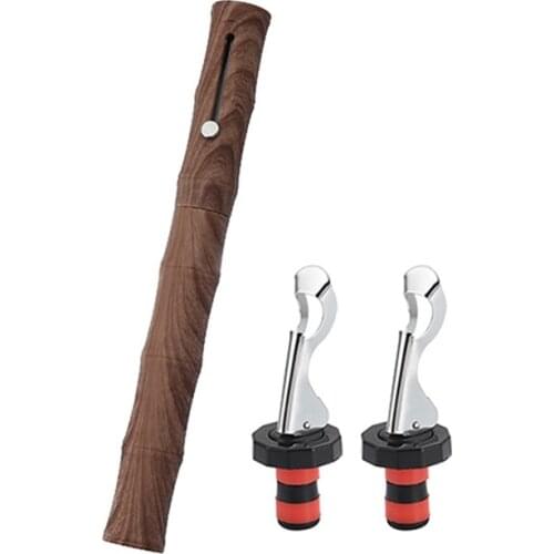 Double-Head Multifunctional Pneumatic Bottle Opener Piston Type Wine Bottle Opener with 2 Wine Stopper