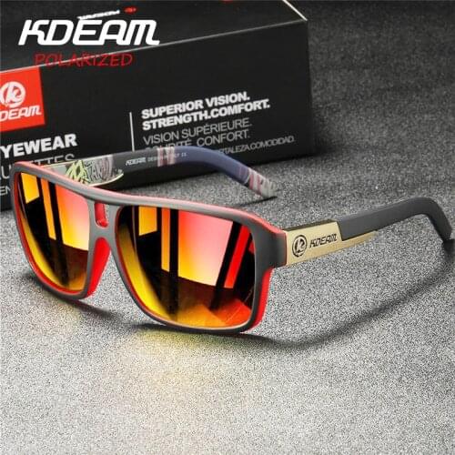 KDEAM Polarized Goggles Men Sport Eyewear Square Sunglasses Male Brand Driving Polarized Glasses Outdoor UV400 Goggles X7