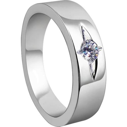 Original Design Sterling Silver 925 Ring Mens Luxury Diamond Engagement Exquisite Elegant Fine Jewelry Wedding Party Cross Star