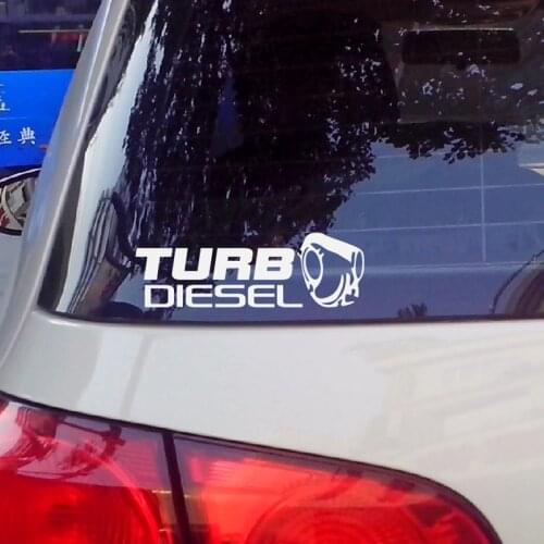 For TURBO DIESEL Warning Mark Car Sticker Decal Funny Boosted Vinyl Black /Silverwhite 15cmx5cm