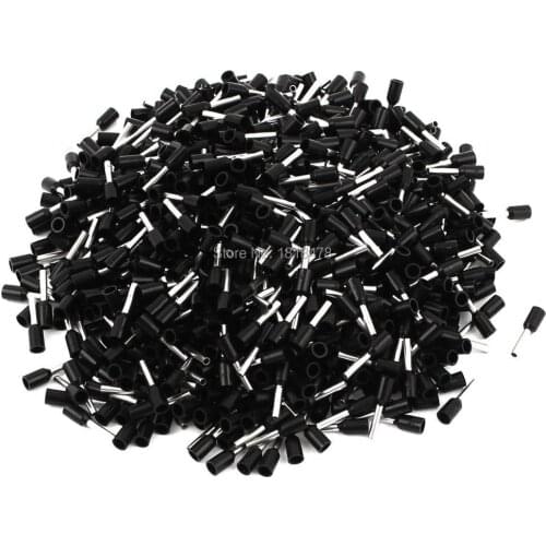 1000 Pcs Crimp Terminal Pre Insulated Ferrule Black E1008 18AWG 1.0mm2