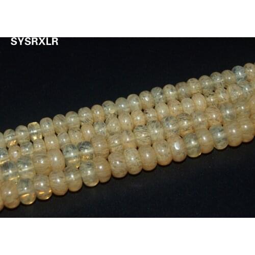 Wholesale Watermelon Rutilate Crystal Glass Beads Natural Stone Spacer Rondelle Beads For Jewelry Making DIY Bracelet 4*7/5*8 MM