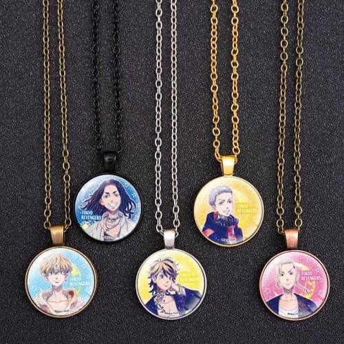 Anime Tokyo Revengers Figure Necklace Cosplay Japanese Cartoon Picture Dome Glass Pendant Necklaces Jewelry Accessories