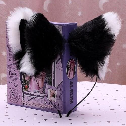 Anime Lolita Cosplay Ear Dance Party Plush Cat Ears Headband Fox Ear Costume Hair Band Headwear Halloween Accessories
