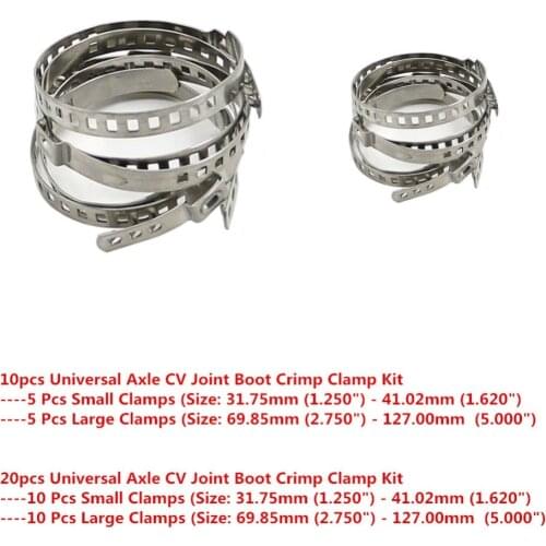 Drive Shaft CV Boot Clamp Kit Universal Adjustable AXLE CV Joint Boot Crimp Clamp In stock Stainless Steel
