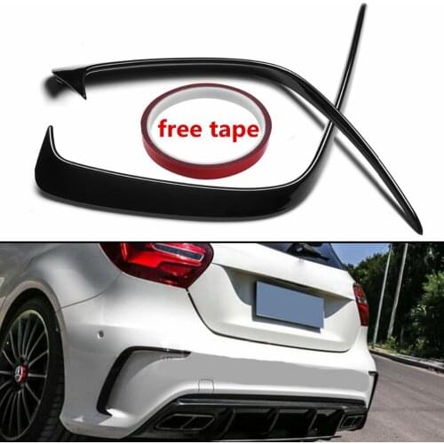 1Pair Car Painted ABS Rear Bumper Splitter Spoilers Canard for Mercedes for Benz W176 A200 A250 A45 for AMG 2013-2016