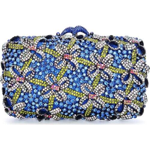 Bag For Women Luxury Crystal Small Bow Flower Clutch Bag Wedding Purse Women Rhinestone Cocktail Party Handbag