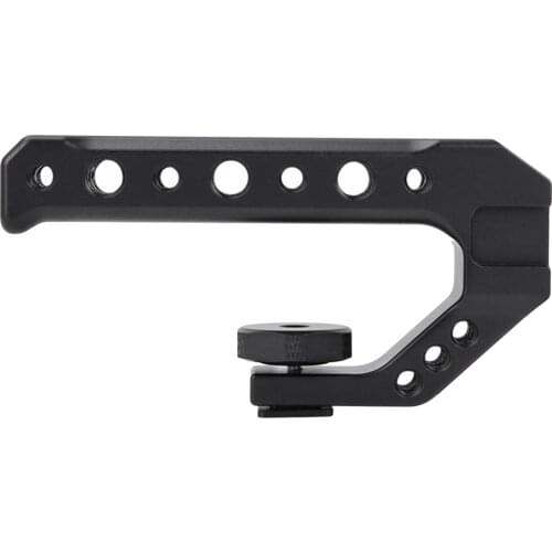 Camera Handle Grip with 3 Cold Shoe 1/4" 3/8" Threaded Holes for LED Light,Microphone,Monitor for