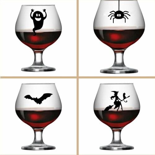 Happy Holloween Party Glass Vinyl Wall Stickers For Party Birthday Festivals Waterproof Removable Sticker Party Decoration
