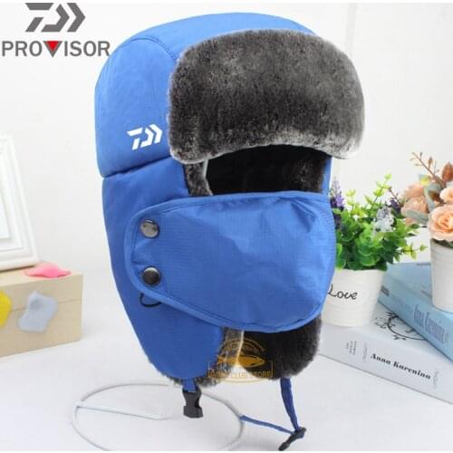 New DAIWA Fishing Hat Winter Men Outdoor Windproof Thickened Warm Ear Caps Cycling Breathable Cold Women Ski Warm Hat