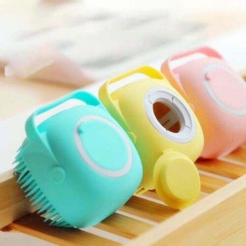 Pet Dog Shampoo Brush 2.7oz/80ml Cat Massage Comb Grooming Scrubber Brush For Bathing Short Hair Soft Silicone Rubber Brushes